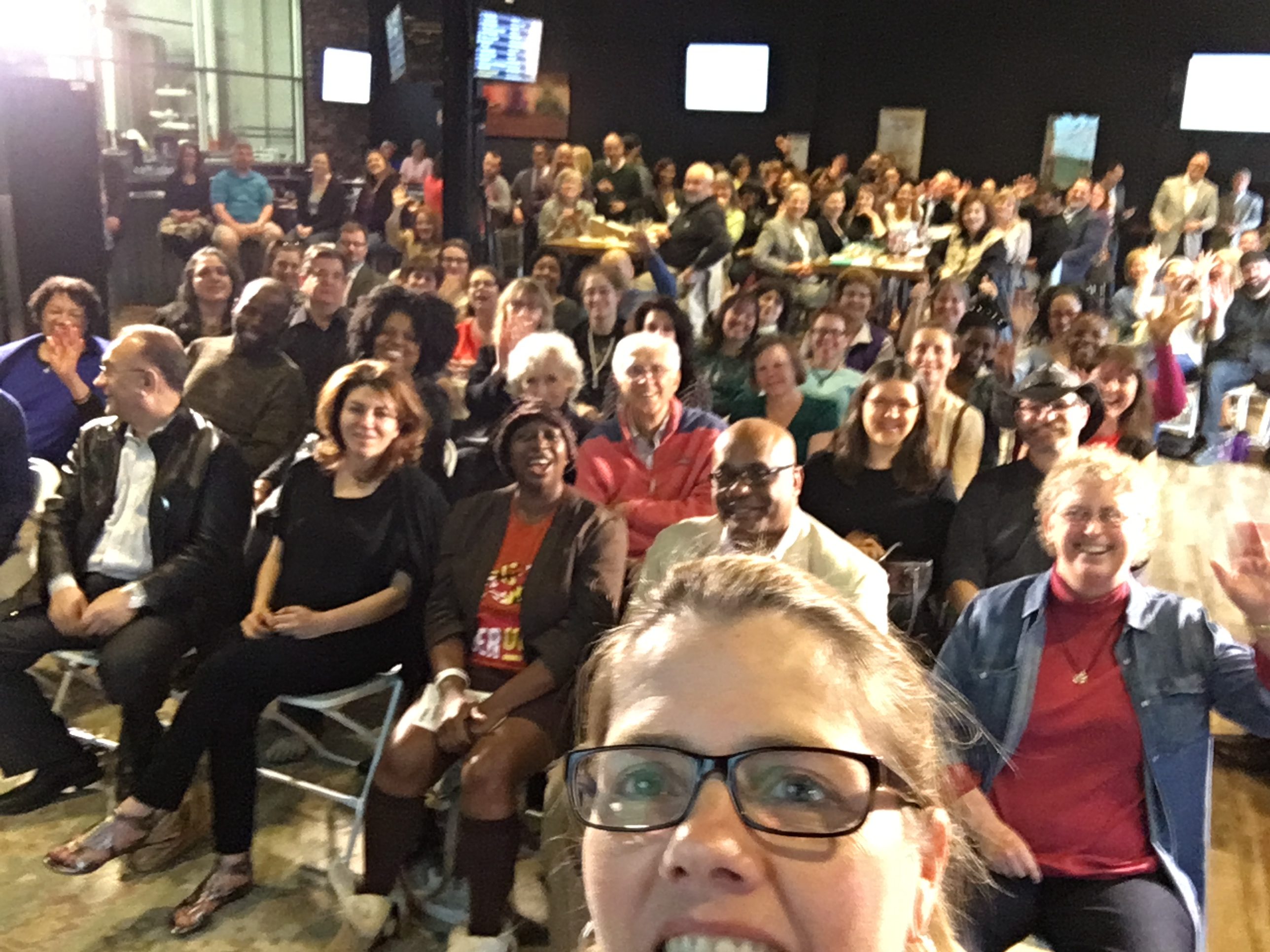 Ignite speaker Wendy Baird takes a selfie with the crowd